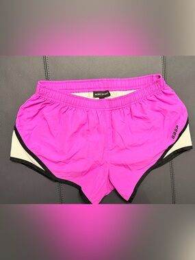 bebe Sport Y2K purple Running Shorts with White & Black Trim